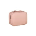 thumbnail image 2 of Bolsa De Almacenamiento De Cosméticos De Pu Neceser de poliuretano de gran capacidad con organizador de almacenamiento por zonas para brochas de maquillaje de viaje y oficina (rosa,1 unidad) Rkxzt, 2 of 9