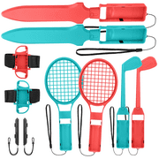2024 Switch Sports Accessories Bundle for Nintendo Switch Sports, 10 in 1 Family Sports Game Accessories for Switch, Leg Strap, Golf Clubs, Sword, Bowling Grip, Tennis Rackets