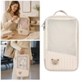 thumbnail image 2 of SUYOLL Beige Cartoon Bear Quilted Mesh Storage Pouch Organizer Cube Portable For Travel Toiletries Organization Saving Space, 2 of 6