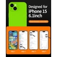 thumbnail image 5 of Compatible with iPhone 15 Case,Upgrade Liquid Silicone,with 2× Screen Protector[Enhanced Camera Protection][Scratch-resistant soft microfiber lining]Slim Cover Phone Cases (Fluorescent Green), 5 of 12