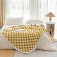 thumbnail image 2 of Sherpa Throw Blanket Fleece Blanket with Checkered Pattern Soft Thick Blanket for Couch, Bed, Sofa Luxurious Warm and Cozy for All Seasons (Yellow, 60"x80"), 2 of 6