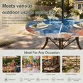 thumbnail image 6 of Round Outdoor Tablecloth with Umbrella Hole and Zipper, Blue Coastal Jellyfish Tablecloth with Elastic Waterproof, Nautical Orange Coral Starfish Patio Table Covers for 36" - 44" Picnic Pool Tables, 6 of 9