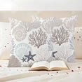 thumbnail image 3 of Gray Shell Coral Outdoor Waterproof Pillow Covers, Coastal Summer Beach Nautical Ocean Decorative Square Throw Pillowcase Sofa Cushion Sham for Patio/Couch/Chair, 18"x18" 2 Pack, 3 of 8