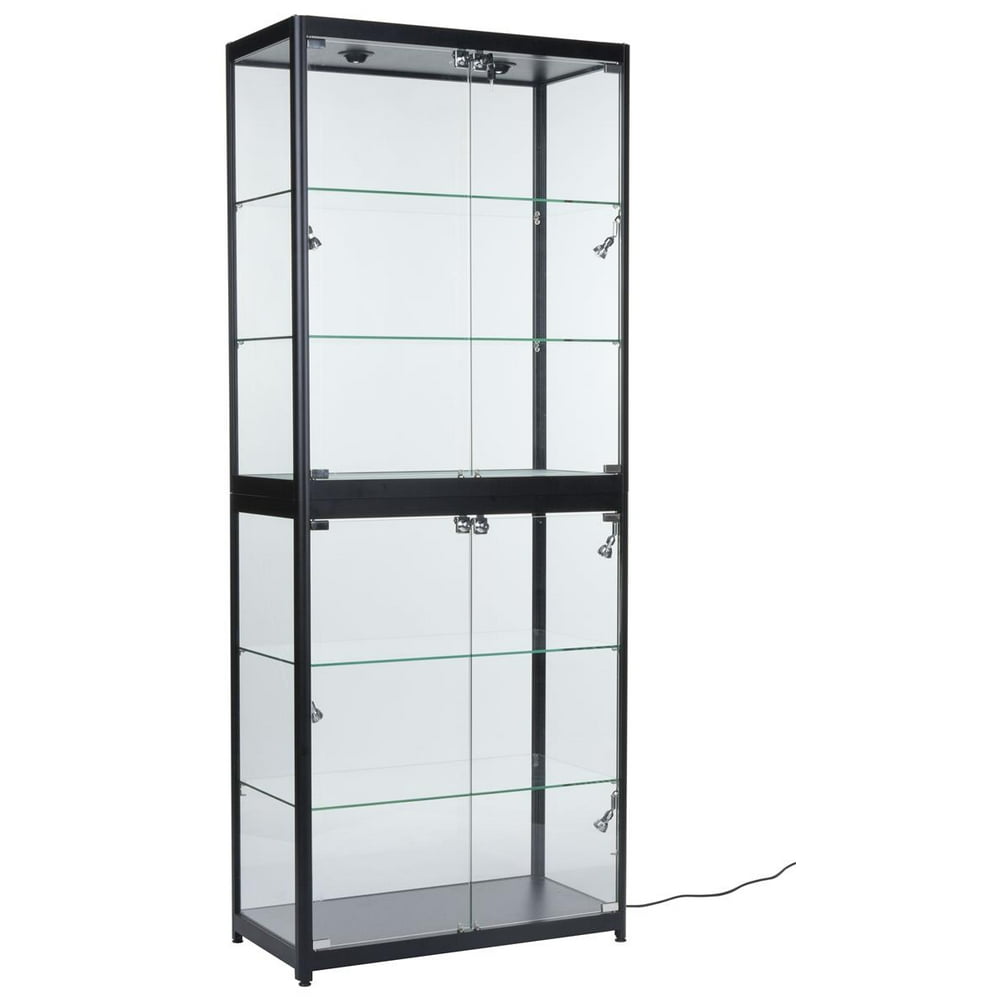 Portable Tempered Glass Display Case For Trade Shows Includes Hard Case