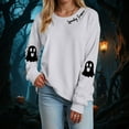 thumbnail image 2 of Jkety Halloween Tee Shirts for Women Sweatshirts Halloween Ghost Sweatshirt Women - Halloween Graphic Crewneck Tops Casual Sweater(Light Gray,L), 2 of 5