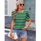 thumbnail image 2 of Blusa Zeagoo para mujer, a rayas, manga abullonada, talla S, 2 of 4