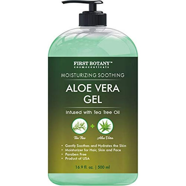 Aloe vera gel from 100 percent Pure Aloe Infused with Tea Tree Oil - Natural  Raw 