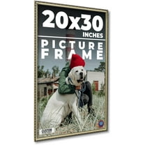 20x30 Frame Silver Solid Wood Picture Frame Width 1.125 Inches | Interior Frame Depth 0.375 Inches