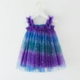 thumbnail image 2 of Girls Dresses Sleeveless Star Moon Tie Dye Tulle Holiday Party Dance Party Princesses Clothes Tutu Dress For Girls Size 2-3T, 2 of 5