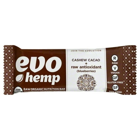 Evo Hemp Raw Organic Nutrition Bar, Cashew Cacao, 1.69