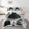 thumbnail image 2 of Fashion Blakc Bedding Sets Girly Dress Eiffel Tower Paris Comforter Set Romantic Makeup Themed Bedding Comforter Sets Black High Heels Print Down Comforter Perfume Print Duvet Sets Twin, 2 of 7