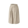 thumbnail image 7 of Cotton Linen Midi Skirts For Women Elastic Waist Button Detail A-Line Skirt Summer Casual Lounge Vacation Skirts With Pockets, 7 of 7