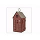 Carson Home Accents 181909 Maison de Lanterne - Rouge et Gris avec Bougie et Minuterie LED - 10,25 x 4,25 x 6 Po. – image 1 sur 1