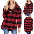 thumbnail image 1 of Puntoco Chaqueta de lana con botones a cuadros rojos cálidos de felpa de invierno para mujer Liquidación superior Puntoco Puntoco-1993, 1 of 9