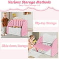 thumbnail image 4 of SESSLIFE Toy Box for Boys Girls, Plastic Kids Storage Organizer with Storage Bench and Leaf Backrest, Modern Toy Chest for Living Room, Toddler Room, Bedroom, Support 176 lbs, Pink/Light Grey, 4 of 9