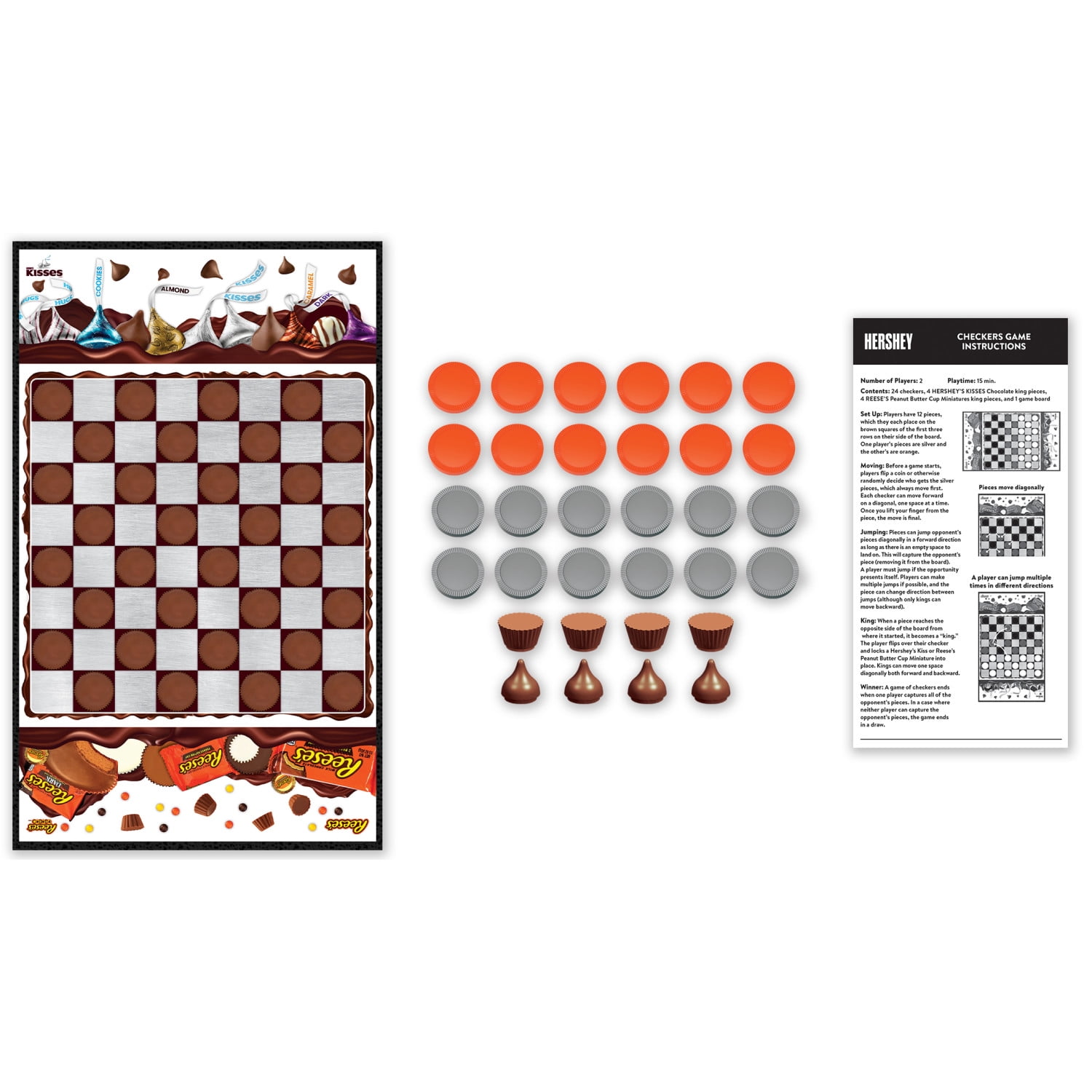 MasterPieces Officially licensed Hershey Checkers Board Game for Families and Kids ages 6 and Up