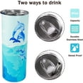 thumbnail image 5 of Dolphin Tumbler- Dolphin Gifts for Women - 20oz Double Wall Vacuum Insulated Animal Travel Coffee Mugs Dolphins Dolhin Dolphim Dolphin Decor Cup, 5 of 6