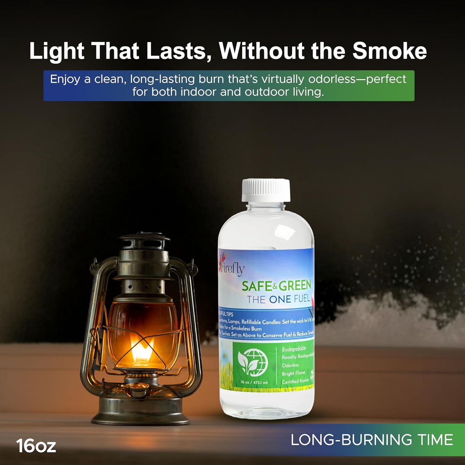 Firefly Fuel Eco-Friendly Tiki Torch Fuel, Lamp Oil, Clear, 16 oz