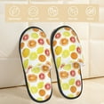 thumbnail image 2 of Fotbe Lemon Orange Pantuflas Peludas para Mujer con Estampado, Zapatillas de Peluche, Zapatos de Invierno para Casa, Uso Interior y Exterior-Large, 2 of 8