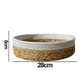 thumbnail image 2 of Cesta de almacenamiento circular, caja de almacenamiento tejida de paja para artículos diversos de escritorio, 2 of 5