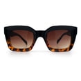 thumbnail image 5 of SA106 Womens Luxury Beveled Thick Horn Rim Rectangle Fashion Sunglasses Black Tortoise - Brown, 5 of 8