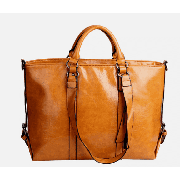 Women's Large PU Leather Tote Bag – Elegant Shoulder Satchel Handbag for Work & Daily Commute