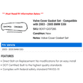 thumbnail image 2 of Valve Cover Gasket Set - Compatible with 2003 - 2005 BMW 530i 2004, 2 of 2