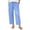 Blue, variant on Pants for Women Solid Color Cotton Linen Trousers with Button and Elastic Waist Casual Straight Style Soft and Close-Fitting for Beach Trousers