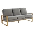 thumbnail image 3 of Leisuremod Jefferson Modern Velvet 3 Seater Sofa With Gold Frame Contemporary Living Room Couch (Light Grey), 3 of 8