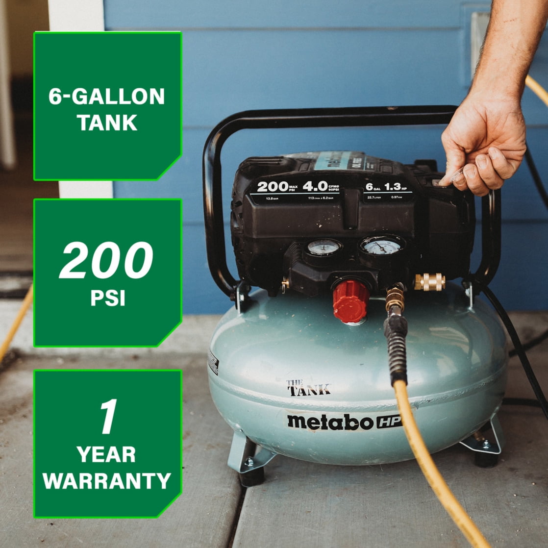 Metabo HPT 6 Gal Pancake Air Compressor, 200 PSI, EC914S