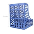 thumbnail image 3 of Blue 3 Grid Durable File Tray, Plastic File Holder, For Office Classroom, 3 of 8