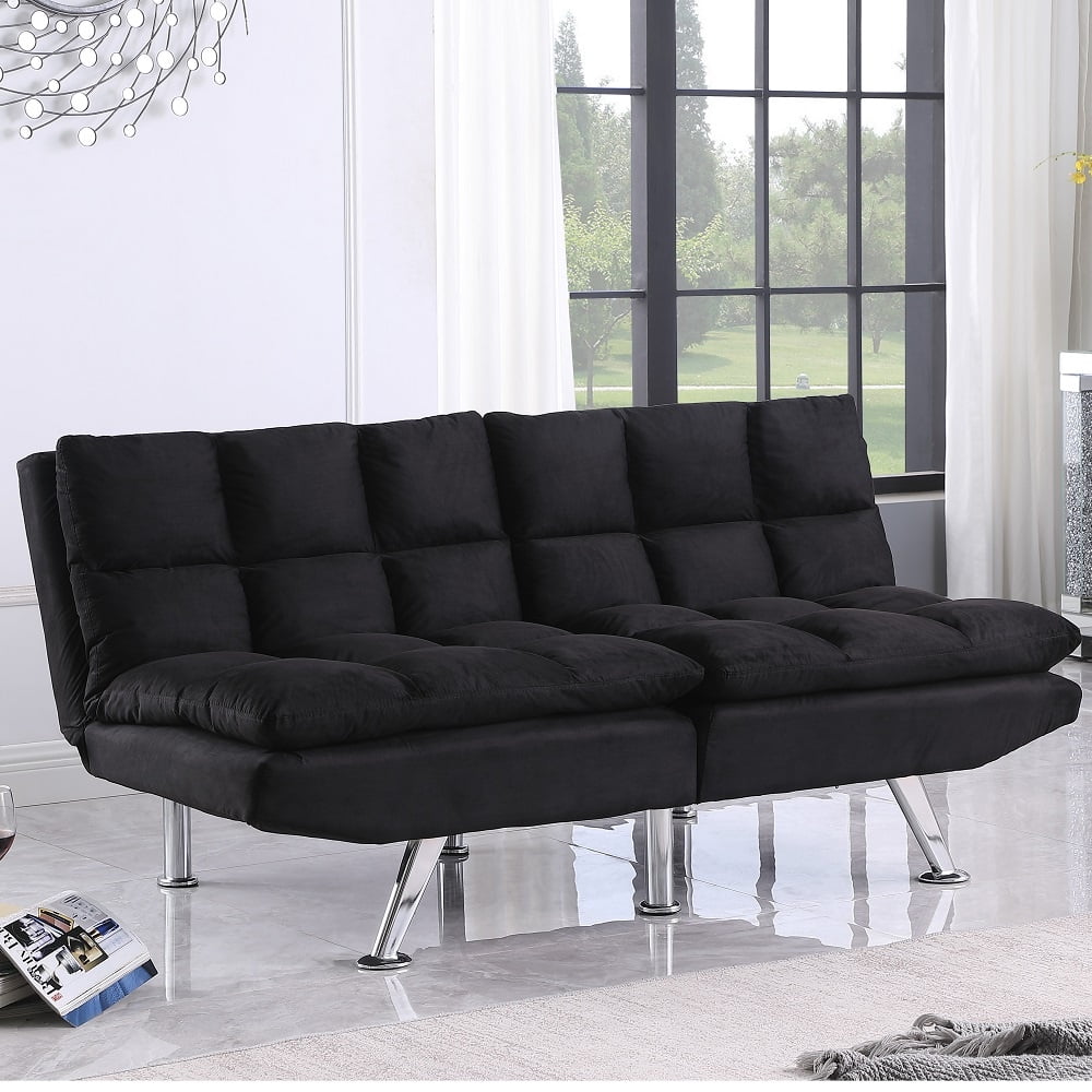Visentor Futon Sofa Bed, Convertible Upholstered Folding Sleeper Couch