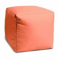 thumbnail image 5 of 17  Cool Flamingo Coral Solid Color Indoor Outdoor Pouf Cover, 5 of 5