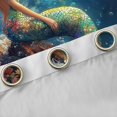 thumbnail image 4 of Feelyou Western Beautiful Mermaid Princess Blackout Curtains Set of 2 (52x84 Each) for Girls, Flower Floral Marine Window Curtains, Gold Green, 4 of 6