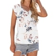 thumbnail image 4 of TARAINYA Women Cap Sleeve V Neck T-Shirt Loose Fit Casual Summer Tank Top, 4 of 8