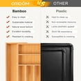 thumbnail image 6 of Expandable Bamboo Kitchen Drawer Organizer for Cutlery and Utensils, Adjustable Bamboo Wood Cutlery Tray in Drawer for Flatware and Silverware in Kitchen, (Natural), 6 of 10