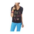 thumbnail image 2 of Aeropostale Life's A Party - Camiseta gráfica para mujer, color negro, talla mediana, 2 of 2