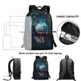 thumbnail image 5 of Uorisanigo Blue Dinosaur 17 inch Kids School Bag Lightweight Children Backpack for Boys and Girls Sports Casual Daypack with Adjustable Padded Straps for Elementary Kindergarten, 5 of 6