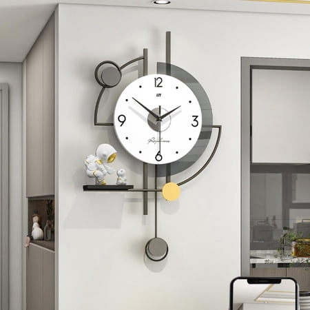 Modern Large Metal Decorative Wall Clock for Living Room Decor Silent Non-Ticking Home Artwork Decoration for Bedroom Dining Room Wall Clock 75x42cm