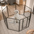 thumbnail image 2 of Pefilos 39"Height Dog Playpen Outdoor, 8 Panels Dog Pen Dog Fence Exercise Pen with Doors for Large/Medium/Small Dogs, Pet Puppy Playpen for RV, Camping, Yard, Black L, 2 of 17