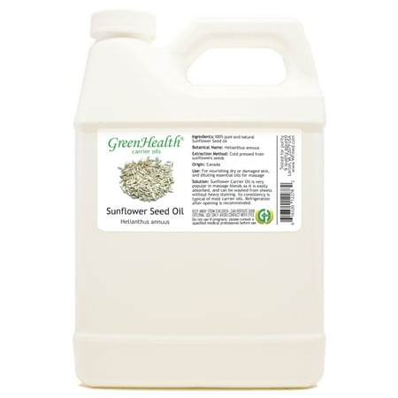 Sunflower Seed Carrier Oil - 32 fl oz - White Plastic Jug w/ Cap - GreenHealth