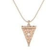 thumbnail image 1 of 925 Sterling Silver Rose Vermeil 3mm Rond Moissanite Diamant Trillion Forme Femmes Collier, 1 of 3