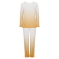 thumbnail image 6 of Women's Long Sleeve Pajamas Set with Pockets Soft Pants with Long Sleeve Tops Ladies Sleepwear Gradient Printed Casual Tops Pants Pajama Set Pajama Pants Women Soft Orange M, 6 of 6