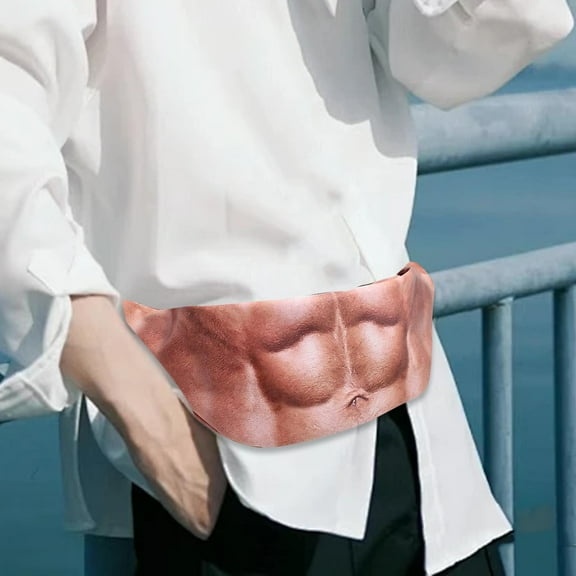 Segolike 3D Belly Waist Bag Lightweight Waterproof Purse Novelty Shoulder Bag Fanny Pack for Sport Traveling Dog Walking Gifts