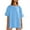Blue, variant on Summer Women Solid Color Loose Crew Neck Casual Shirt Short Sleeved Oversize Tee Tops