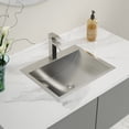 thumbnail image 4 of Logmey Stainless Steel Bathroom Sink Single Hole 21x17 Inch Drop-In Brushed Nickel Bathroom Vanity Basin with Pop-Up Drain, 4 of 6