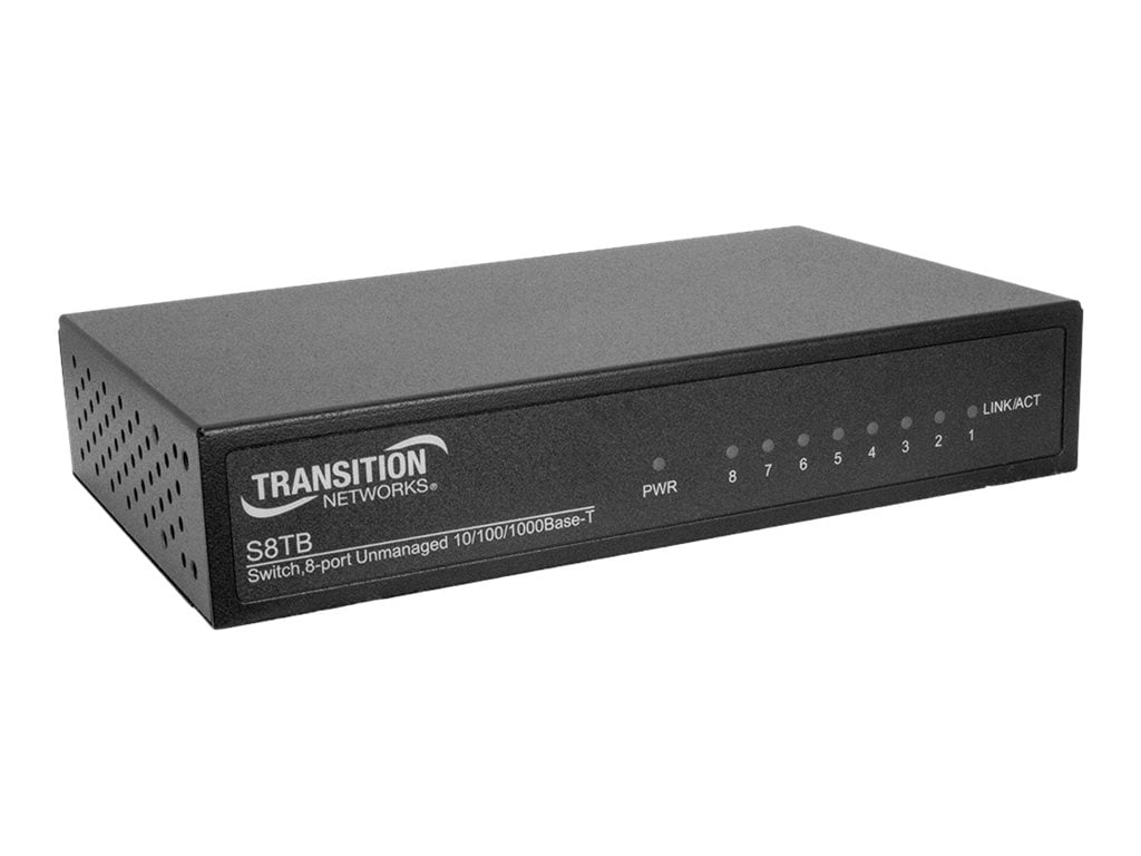 Transition Networks Unmanaged 8-Port Gigabit Ethernet Switch S8TB