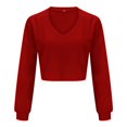 thumbnail image 5 of Sweaters for Women Cropped Rib-Knit Sweater Top Fall Fashion 2023 Rd1, 5 of 9