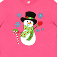thumbnail image 4 of Inktastic Christmas Snowman in Top Hat with Candy Cane Youth T-Shirt, 4 of 5