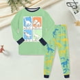 thumbnail image 2 of eczipvz Baby Boy Fall Outfits Boy Pajamas Toddler Kids Pjs Set Cotton Soft Clothes Sleepwear Long Sleeve Elastic Cuffs Stretch Breathable Light Green,2-3 Years, 2 of 5